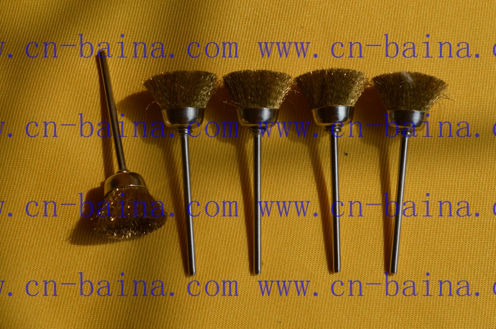 cup shape gold brush Crimped steel brush