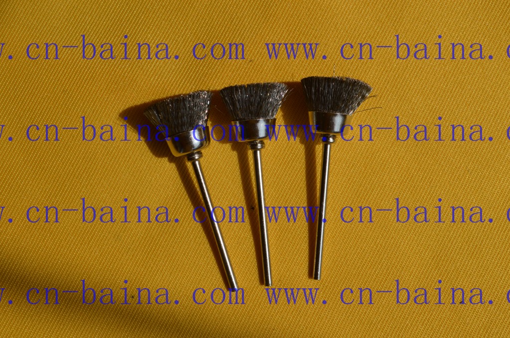 cup shape silver color brush Crimped steel brush